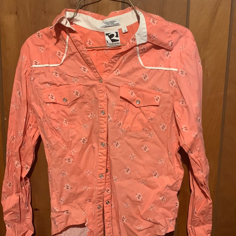 Rockies brand pink western shirt